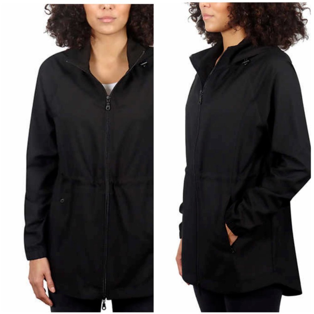 Kirkland Signature Anorak Hooded Jacket Lightweight Coat Black Women's - Picture 1 of 8